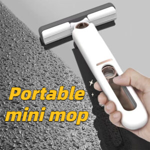Portable Self-Squeeze Mini Mop – Lazy Hand Wash-Free, Strong Absorbent Sponge Mop for Kitchen, Windows, Desk, Car & Home Cleaning